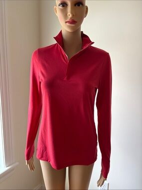 NWT sz xs Peter Millar Women's Red Long-Sleeve Quarter-Zip Top